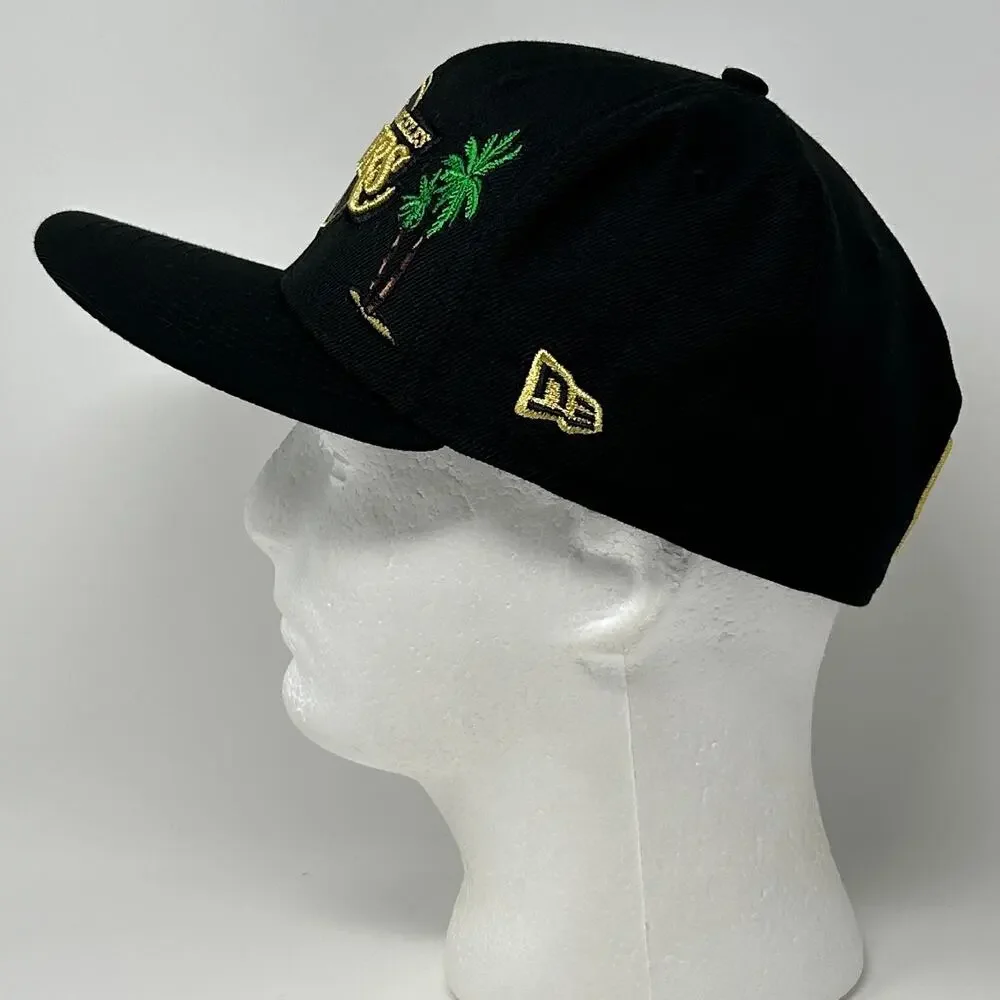 Los Angeles LA Lakers Hat Baseball Cap Fitted 7 1/2 Taco Palm Tree New Era Black